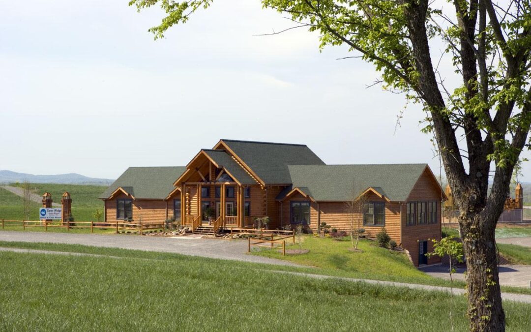 photo of log clubhouse for subdivision