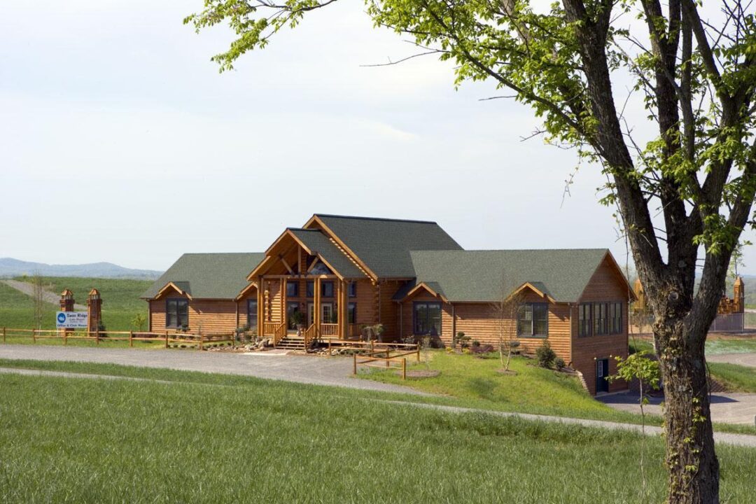 photo of log clubhouse for subdivision